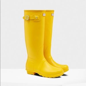 Yellow Hunter Rain Boots, Tall